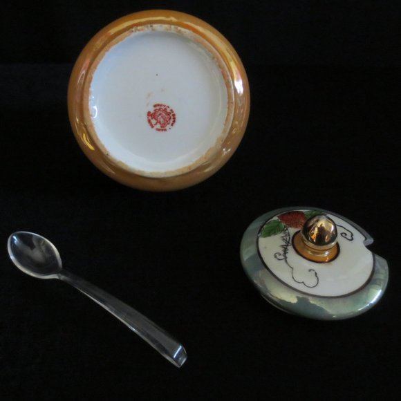 Naro Lidded Basket Jam Pot Vintage Ceramic Made in Japan Circa 40s or 50s - Picture 7 of 9